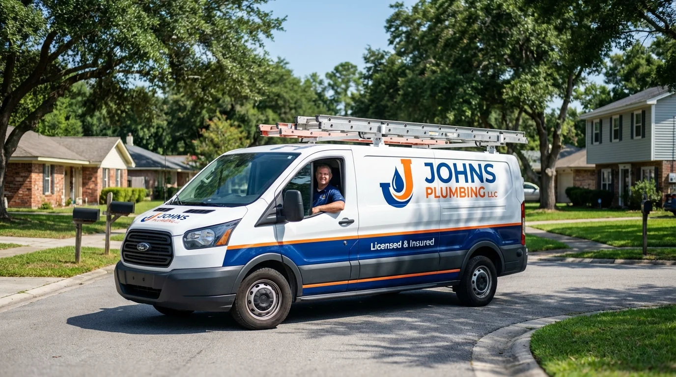 Johns Plumbing LLC service van in Mountain City, TN