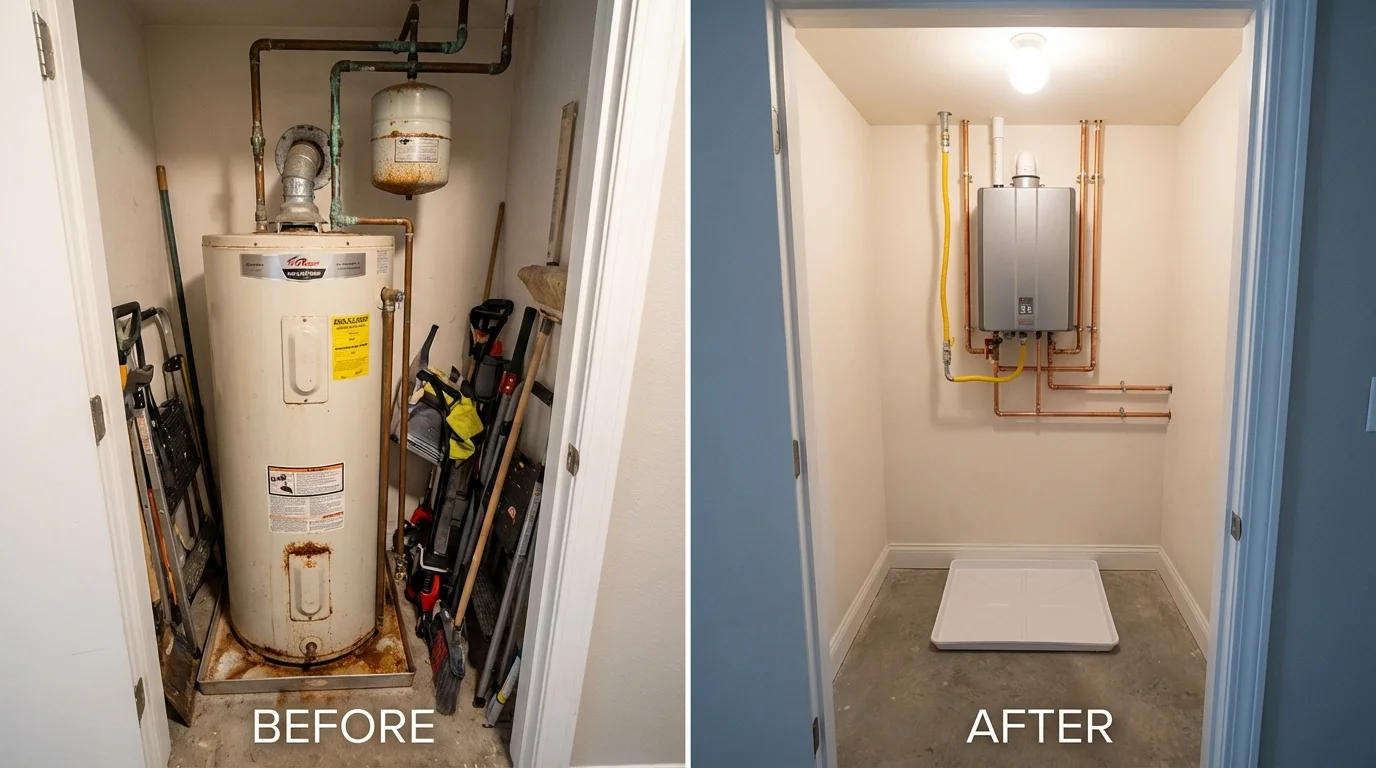 Tank water heater versus wall-mounted tankless unit comparison for Mountain City, TN homeowners